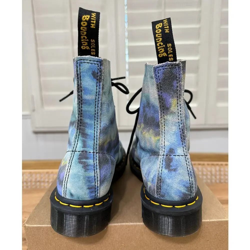 Dr. Marten's Docs Women's 1460 Pascal Tie Dye Leather Lace Up Boots Size 7 NWOB